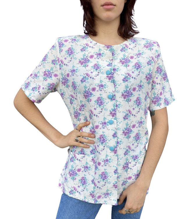 Vintage Flower Print Blouses Wholesale | ReRags