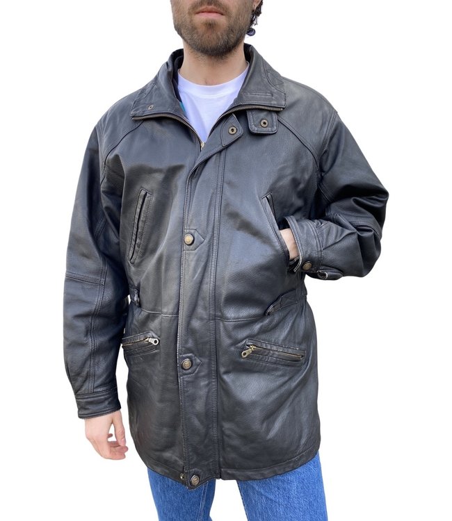 Vintage Jackets: 90's / Y2K Leather Jackets Men