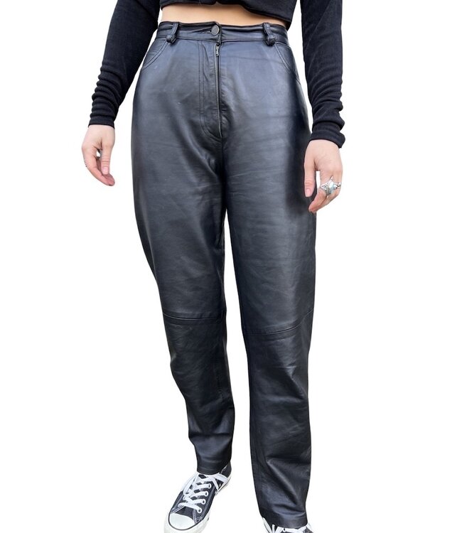 Pantalons Vintage: Pantalons en Cuir Cinq Poches
