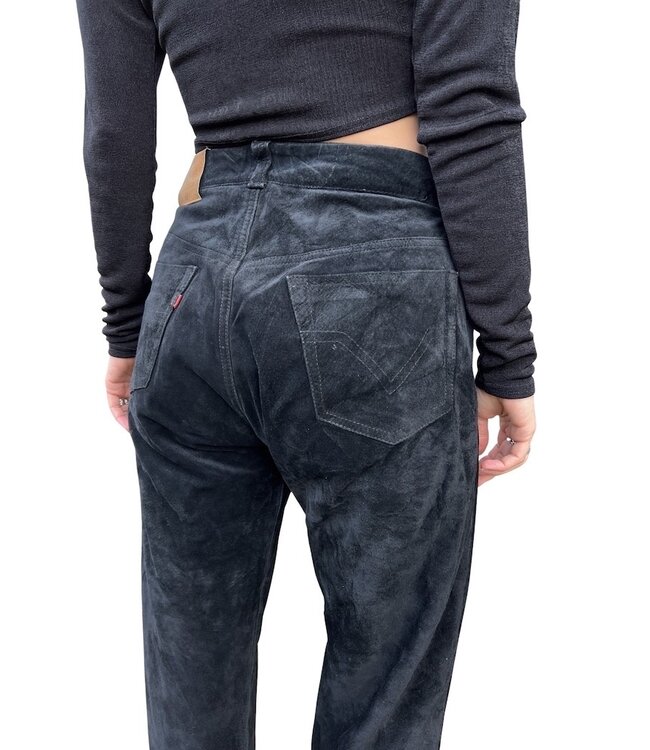 Pantalons Vintage: Pantalons en Cuir Cinq Poches