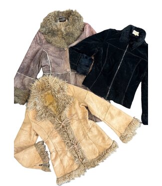 Vintage Mäntel | Faux Suede Lady Mäntel & Jacken