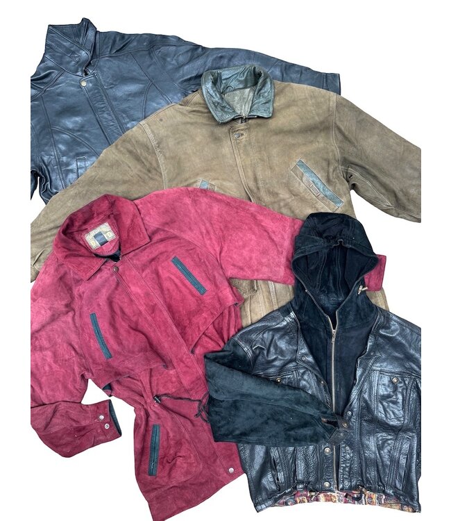 Vintage Leather & Suede Hooded Parkas Ladies Wholesale | ReRags
