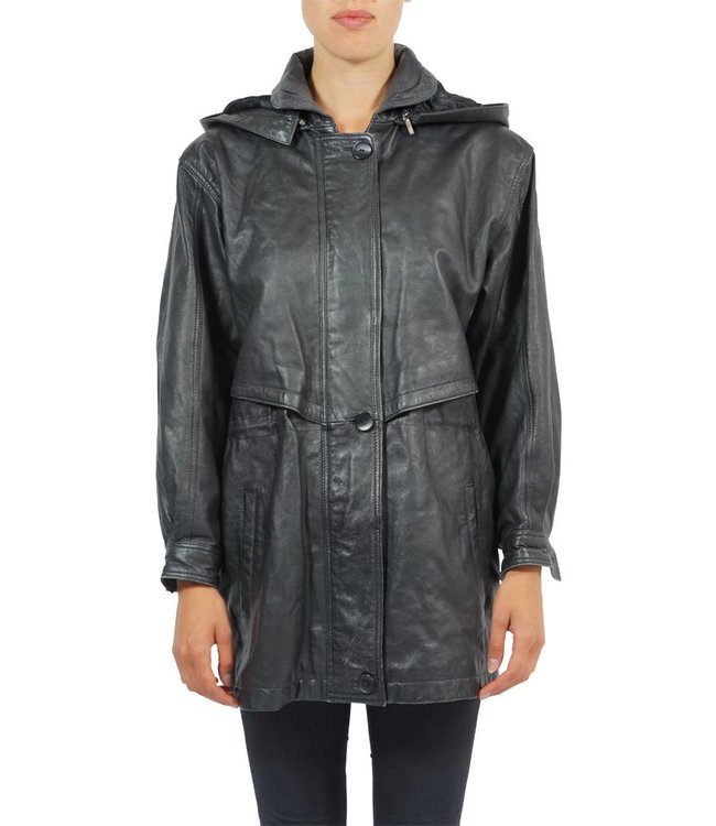 Manteaux Vintage: Parka (à Capuchon) en Cuir / Daim Femmes