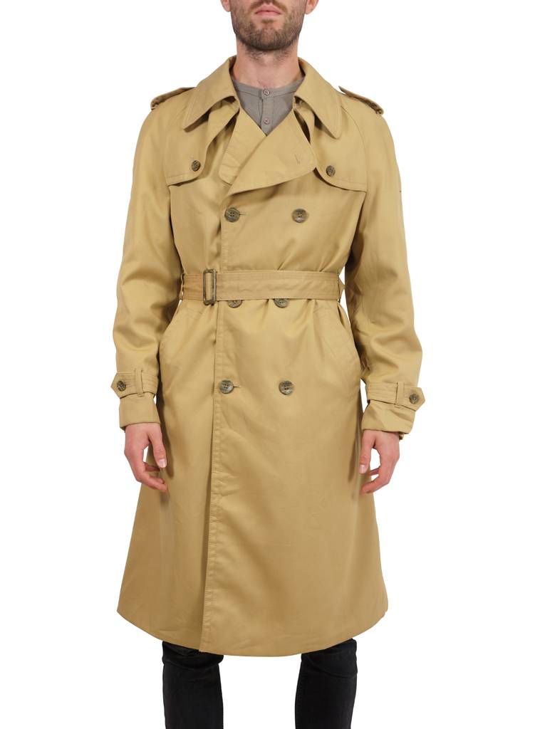 Trench Coat Fourré Vintage Années 70/80 - Taille L, Marron, En Diolen