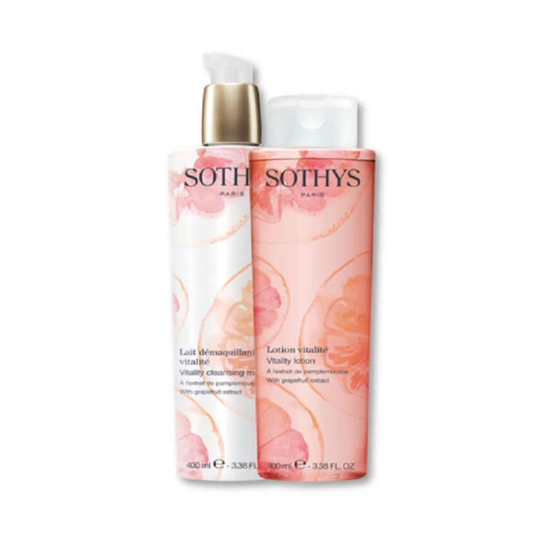 Sothys Paris Sothys DUO démaquillant Vitalité  cleansing milk + lotion 2x 400 ml