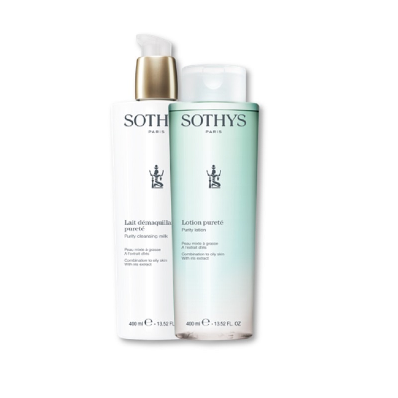 Sothys Paris Sothys DUO démacquillant Pureté  400 ML gezichtsreinigings set voor vette huid.