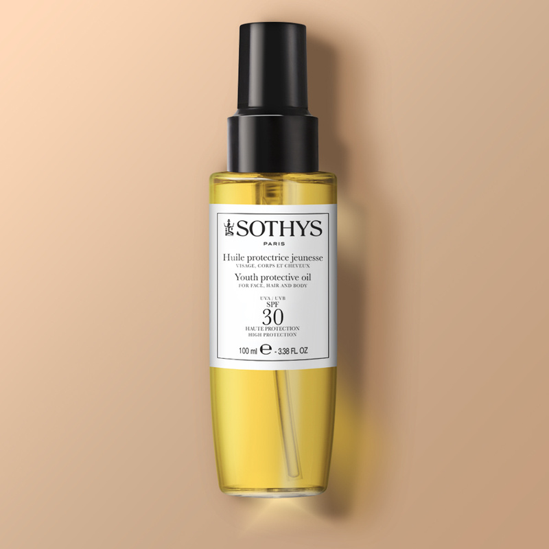 Sothys Paris Sothys Youth protecive oil for face, hair and body SPF30 High protection Uv-A/Uv-B