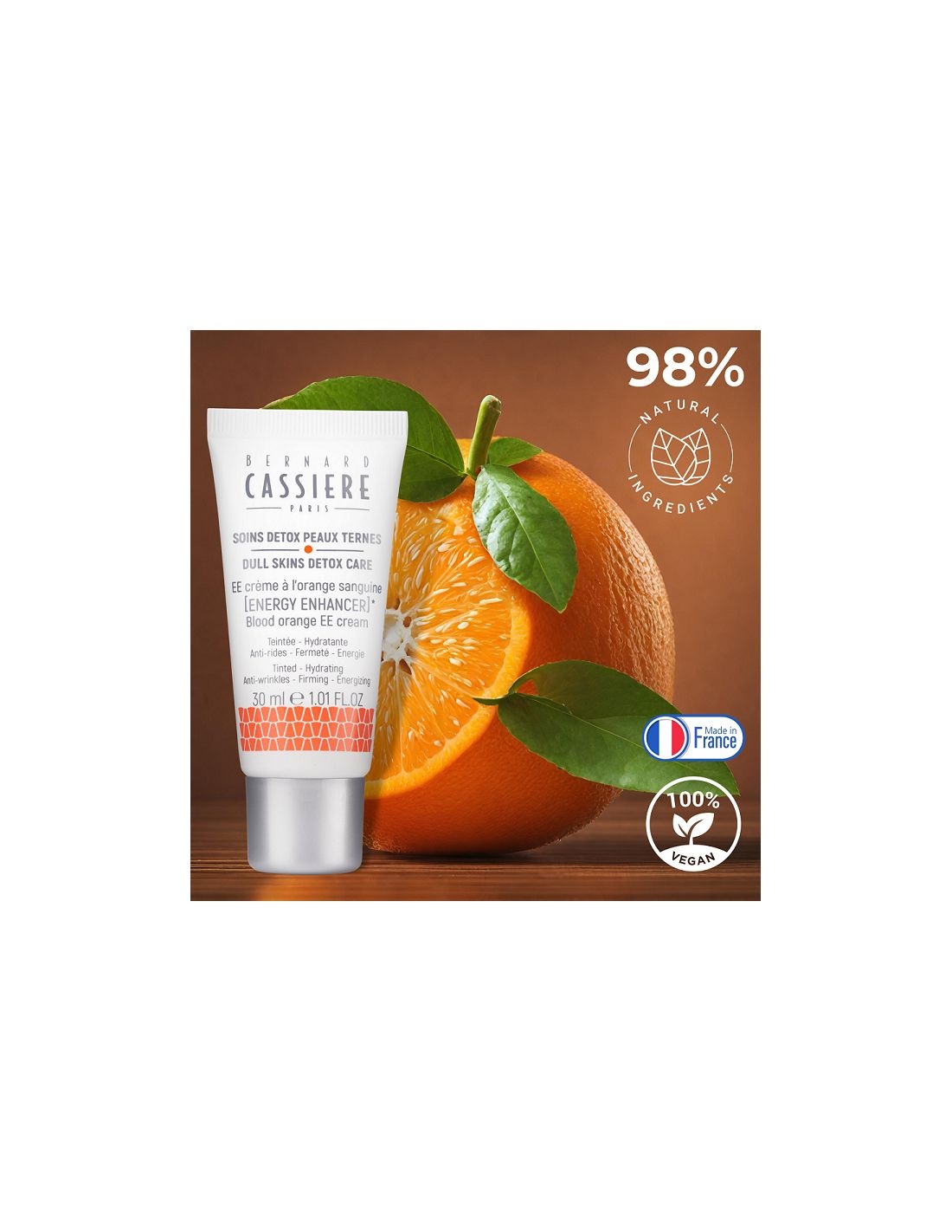 Bernard Cassière Bernard Cassiere EE Crème a L'orange Sanguine [ENERGY ENHANCER] - Blood orange EE CREAM Tinted - SPF15 - Hydrating - Anti-wrinkle - Firming - Energizing