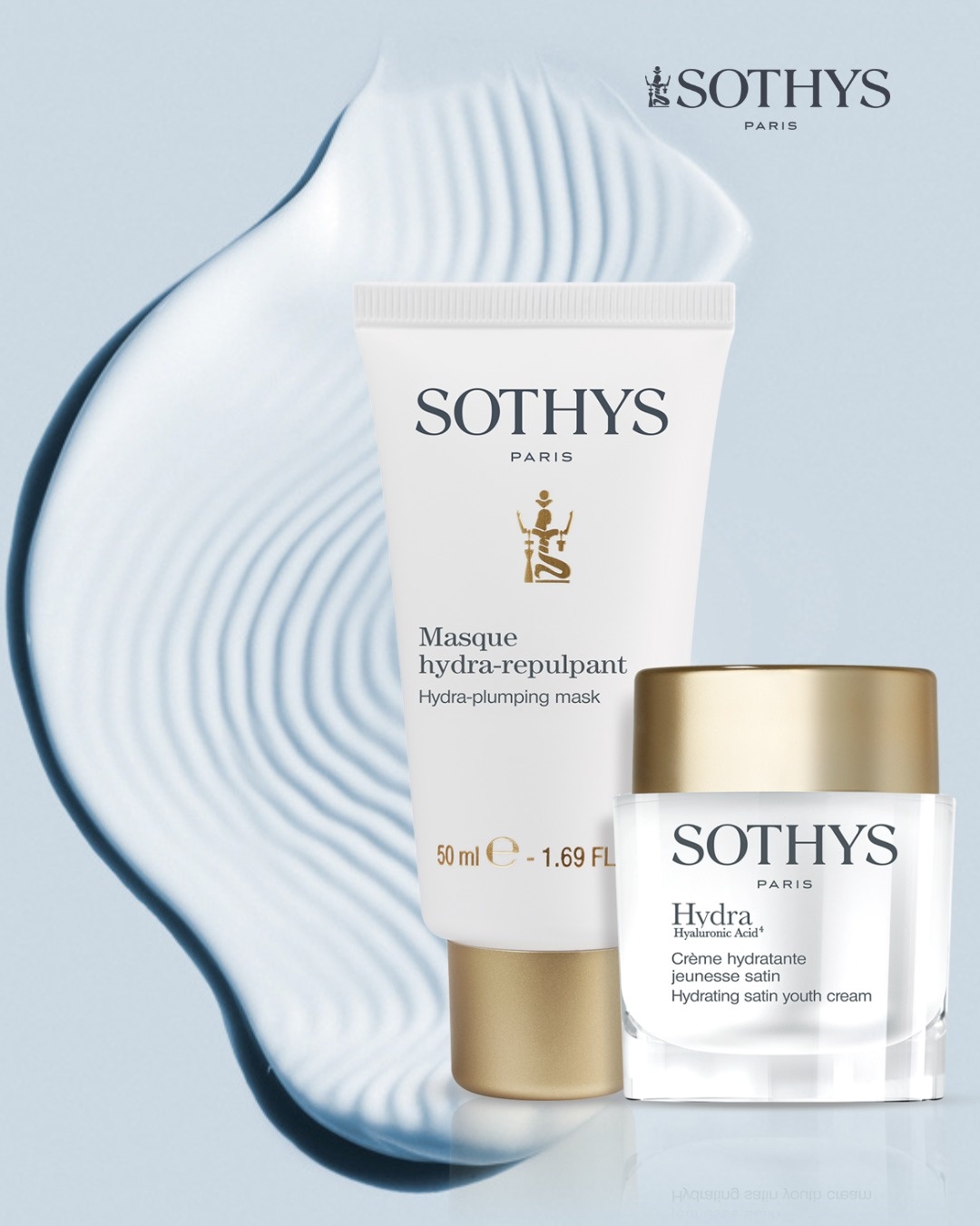 Sothys Paris Sothys hydra hyaluronic acid 4-Crème hydratante jeunesse satin Hydrating satin youth cream+ masque