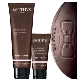 Sothys Sothys Paris Homme Coffret met energieke gezichtsreiniger en anti-aging hydraterende fluid.