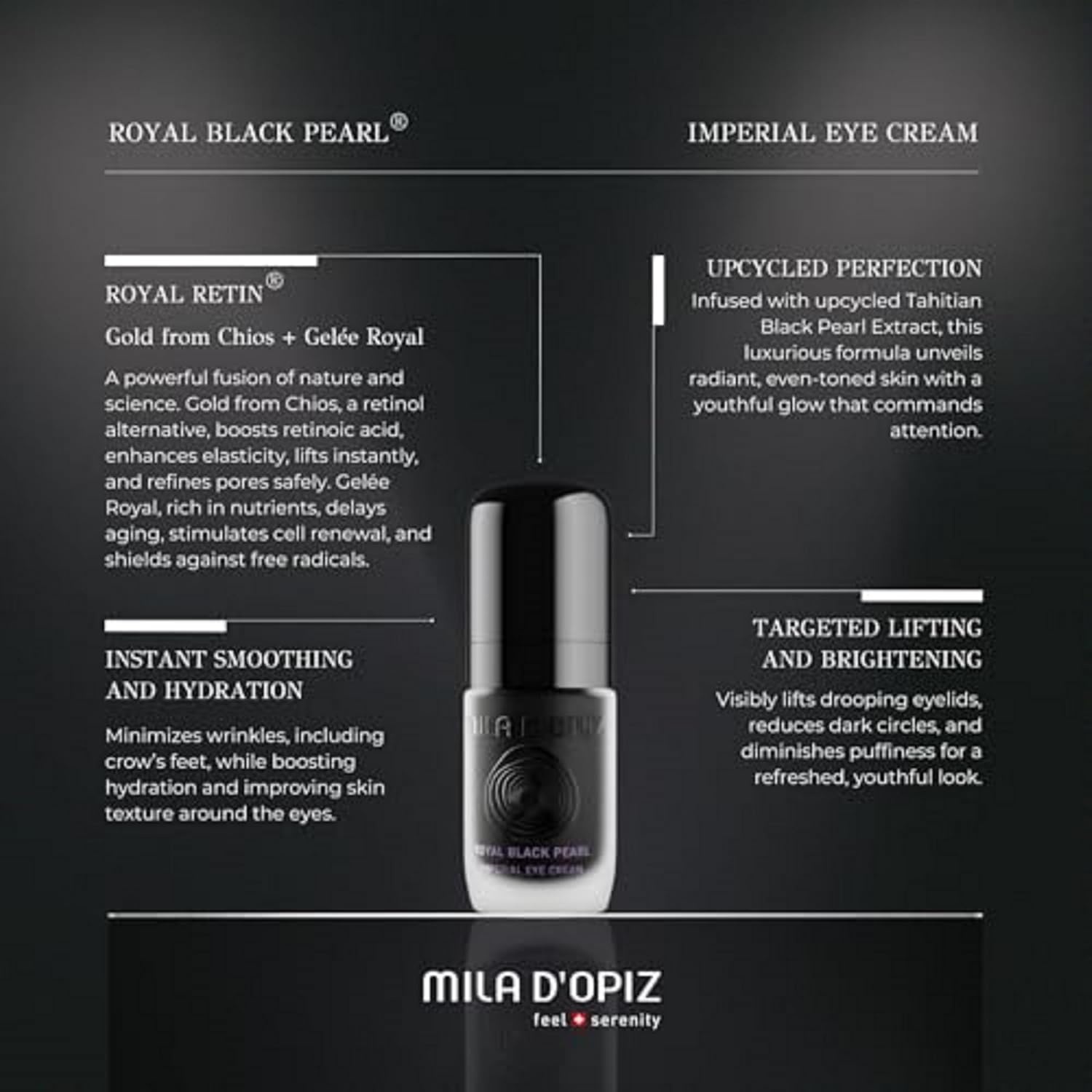 Mila d'Opiz Royal Black Pearl® Imperial Eye Cream 15ml