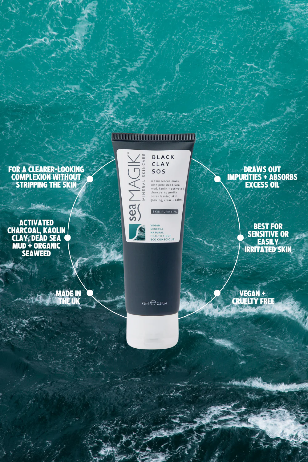 Sea Magik Sea Magik Black Clay SOS – Purifying Black Clay Face Mask