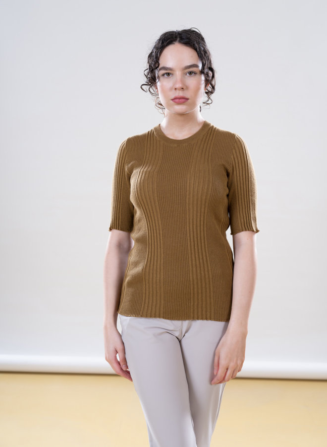 Halbarmpulli aus Baumwolle/Cashmere *oliv