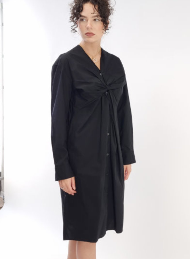 Kleid aus Baumwollpopeline *schwarz