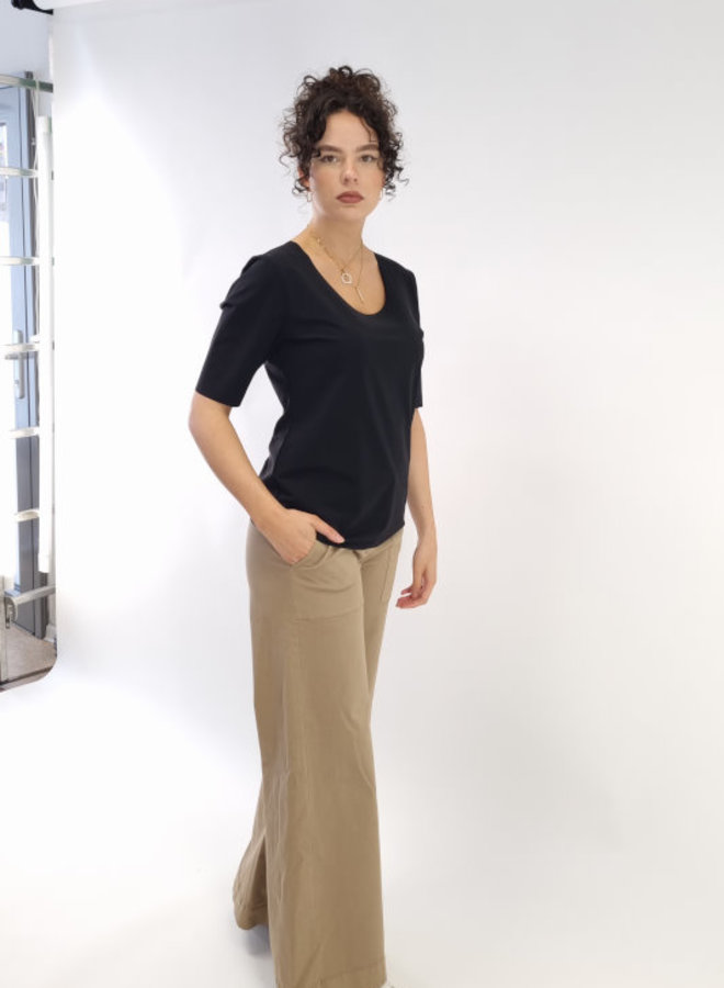 Gabardine-Hose weit geschnitten *sand