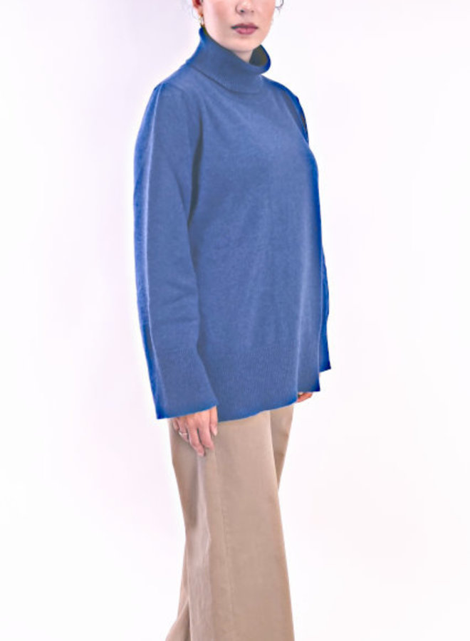 Rollkragenpullover weiter Schnitt *blau