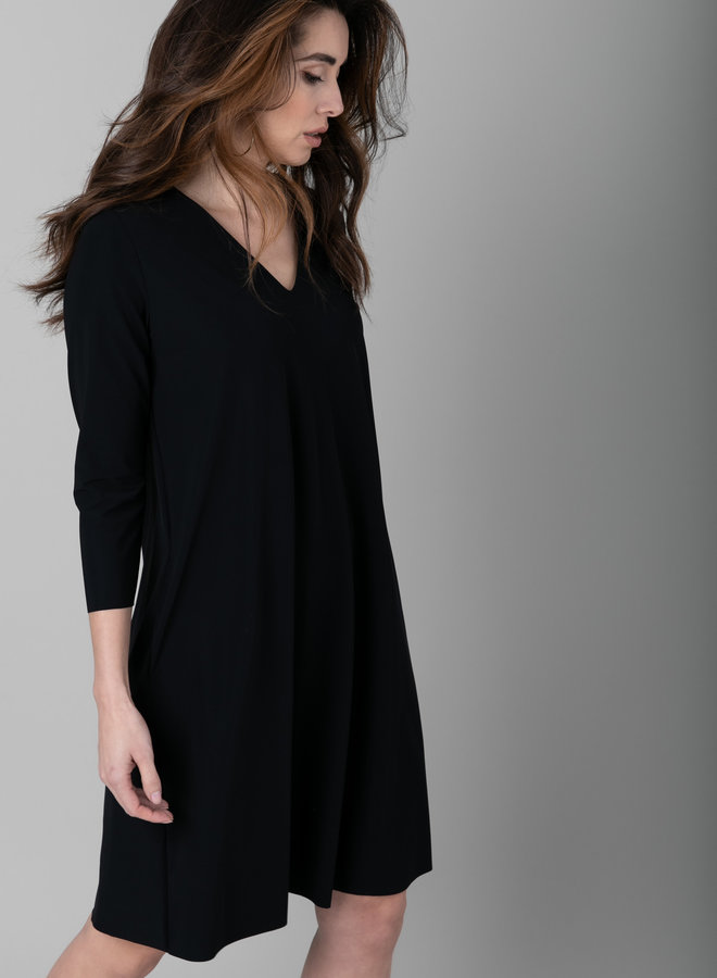 A-Form Kleid aus Technostretch - schwarz