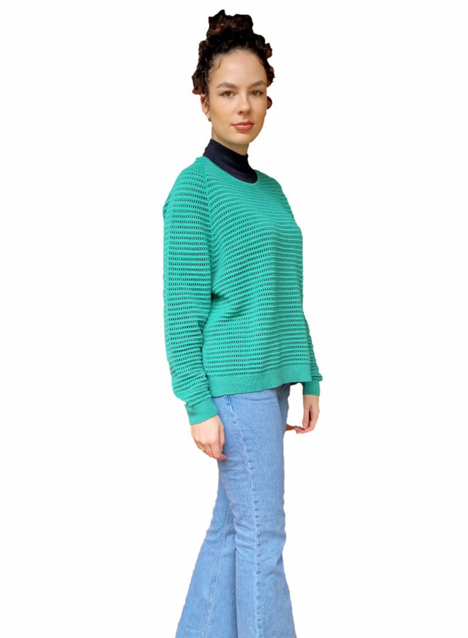 Ajours-Strick Pullover *jade