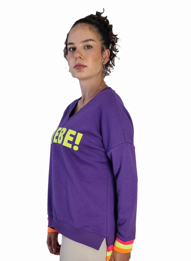 SWEATSHIRT L(I)EBE MIT DRUCK *PURPLE