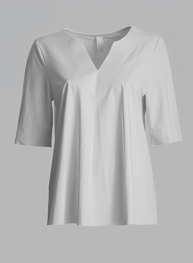 Shirtbluse aus Traveljersey in Farbe Weiss