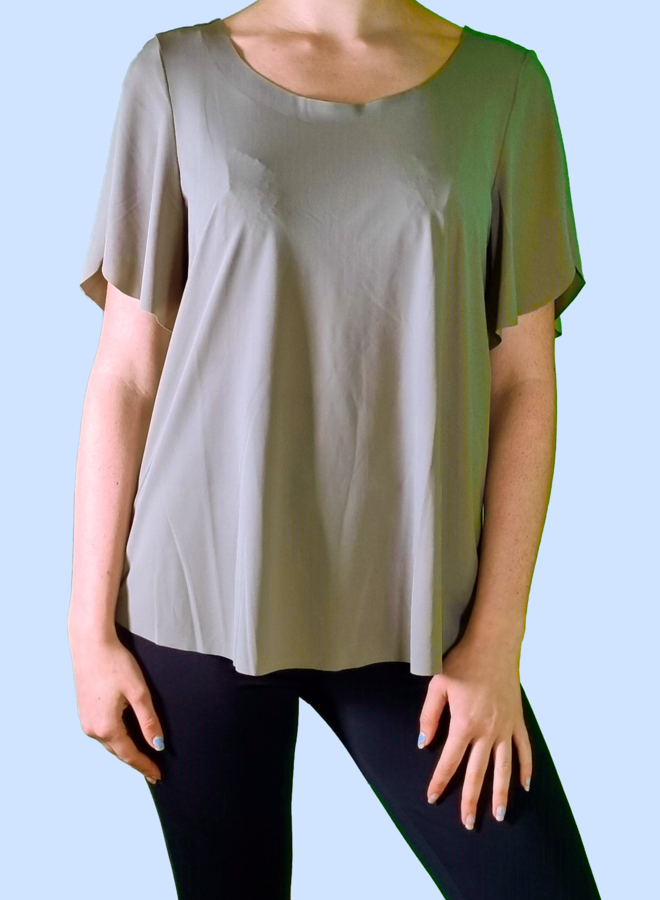 Shirtbluse mit weitem Kurzarm *Olive