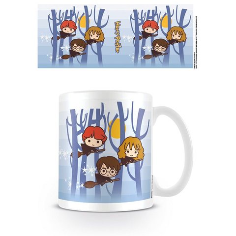 Harry Potter Kawaii Harry Ron Hermione Flying - Mug