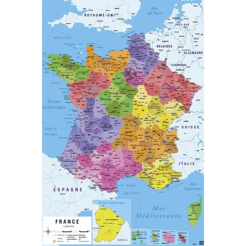 Carte de France Nouvelles Regions - Maxi Poster