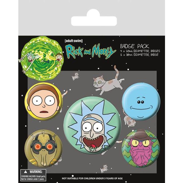 Rick And Morty Heads - Badge Pack