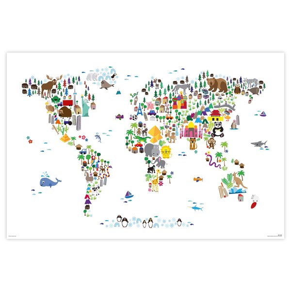 Animal Map Of The World - Maxi Poster