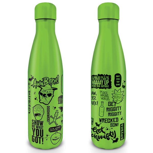 Rick And Morty Quotes - Metal Drink Bottle
