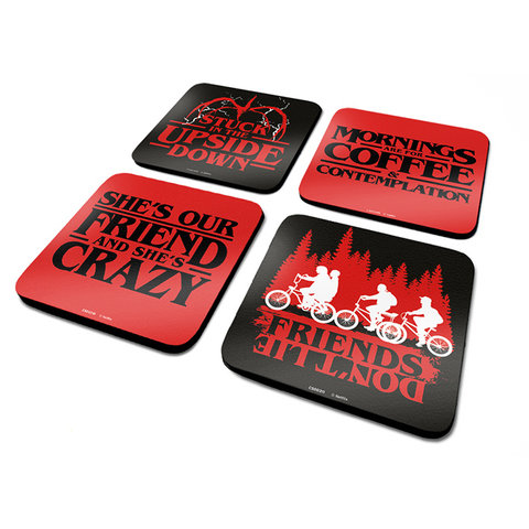 Stranger Things Phrases - Onderzetter Set 4