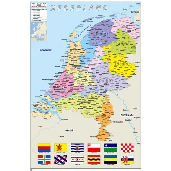 Map Netherlands - Maxi Poster