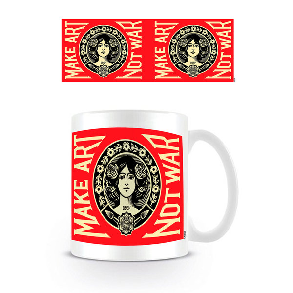 Make Art Not War Red Logo - Mug