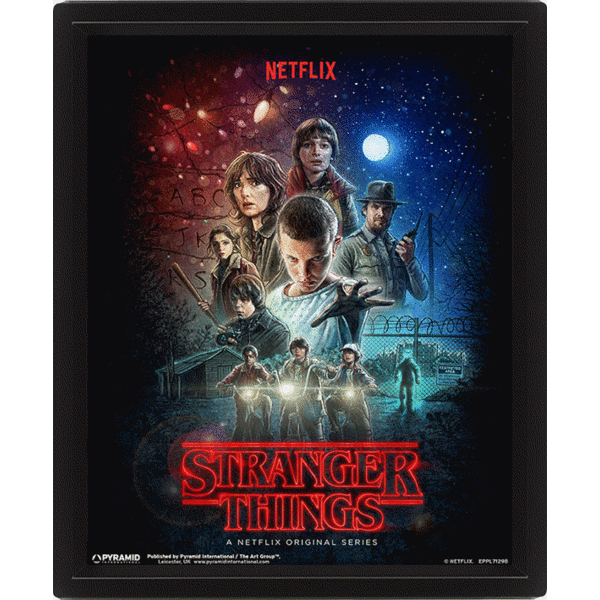 Stranger Things One Sheet - Affiche 3D Encadrée