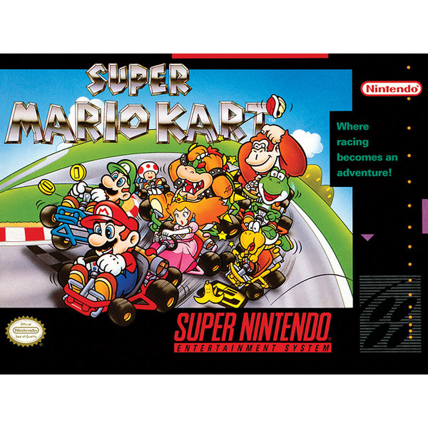 Super Nintendo Super Mario Kart - Impression sur Toile 30x40cm