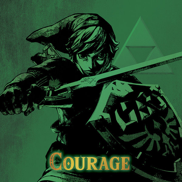 The Legend Of Zelda Courage - Impression sur Toile 40x40cm
