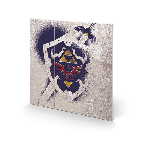 The Legend Of Zelda Hylian Shield Stencil - Impression sur Bois 30x30cm