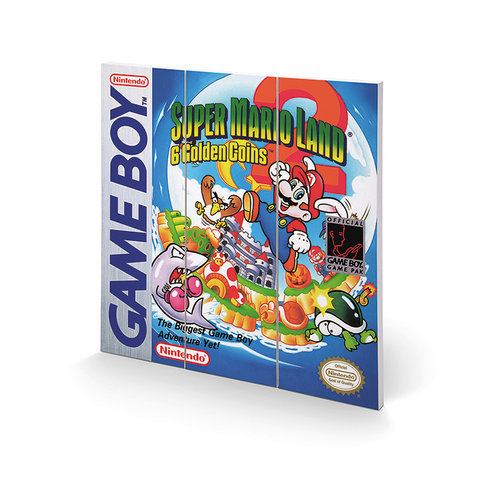 Gameboy Super Mario Land 2 - Impression sur Bois 30x30cm
