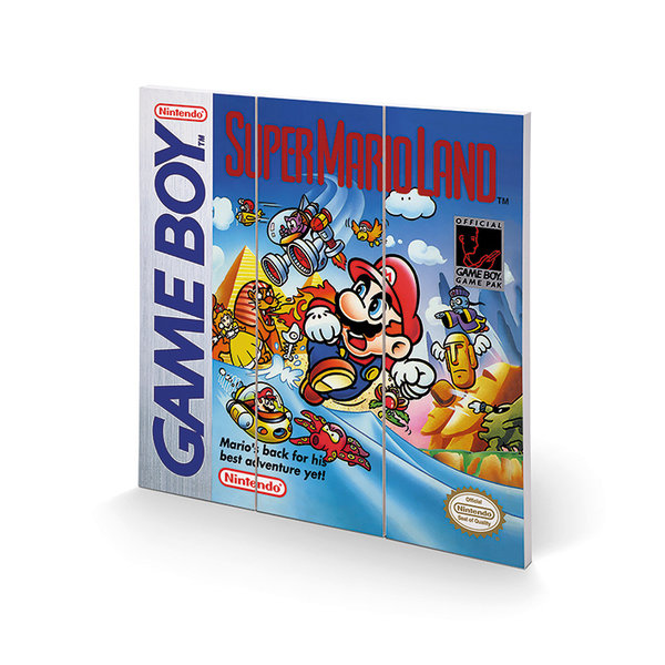 Gameboy Super Mario Land - Wood Print 30x30cm