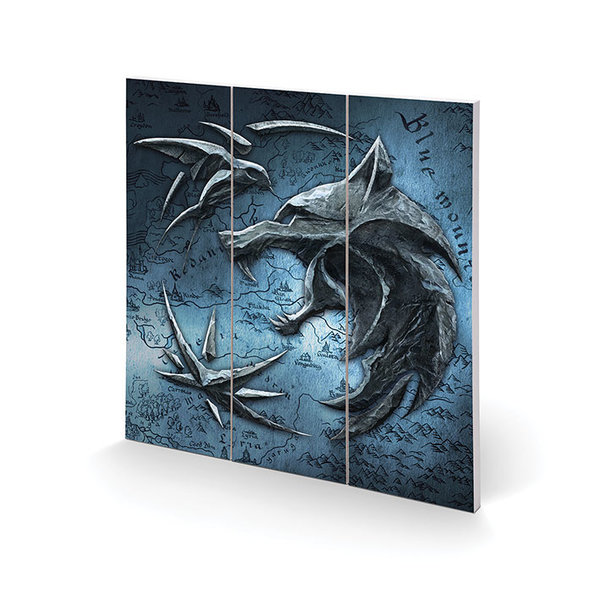 The Witcher Wolf, Swallow & Star - Impression sur Bois 30x30cm