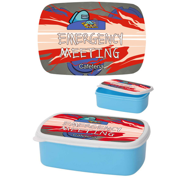 Among Us Emergency Meeting Cyan - Lunchbox