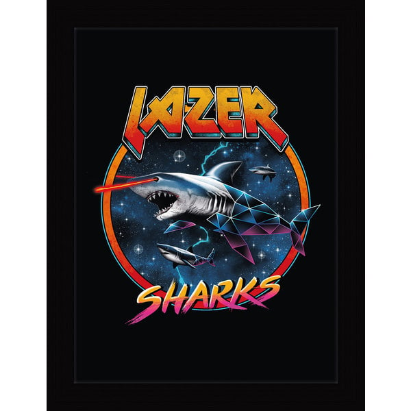 Vincent Trinidad Lazer Sharks - Framed Print