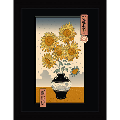 Vincent Trinidad Sunflowers Ukiyoe - Framed Print