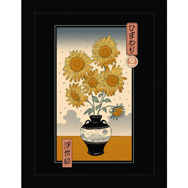 Vincent Trinidad Sunflowers Ukiyoe - Affiche Encadrée