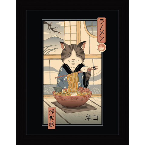 Vincent Trinidad Neko Ramen - Framed Print