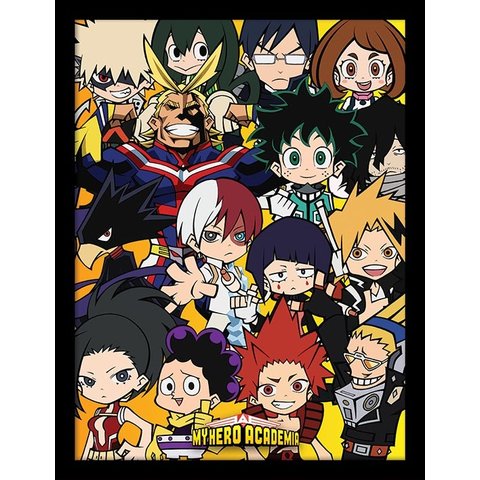 My Hero Academia Chibi Characters - Affiche Encadrée