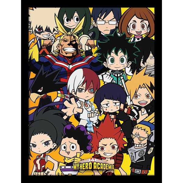 My Hero Academia Chibi Characters - Affiche Encadrée