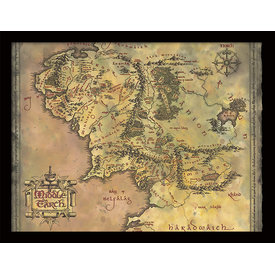 The Lord Of The Rings Middle Earth Map - Affiche Encadrée