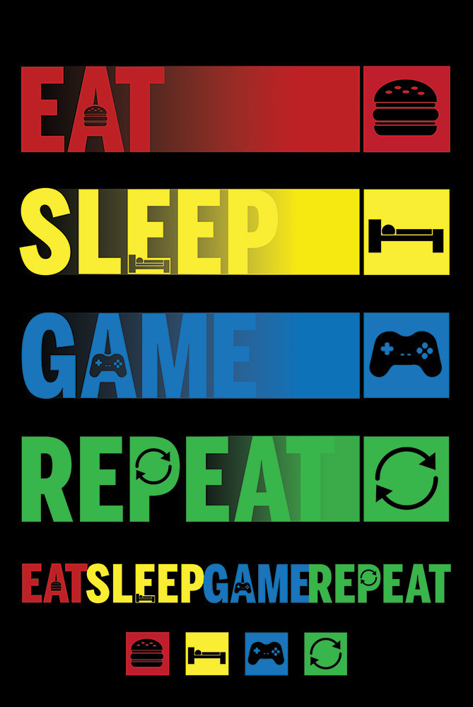 Art Poster Eat Sleep Game Repeat
