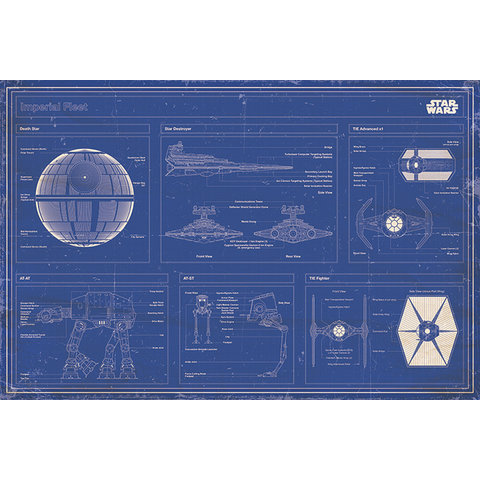 Star Wars Imperial Fleet Blue Print - Maxi Poster